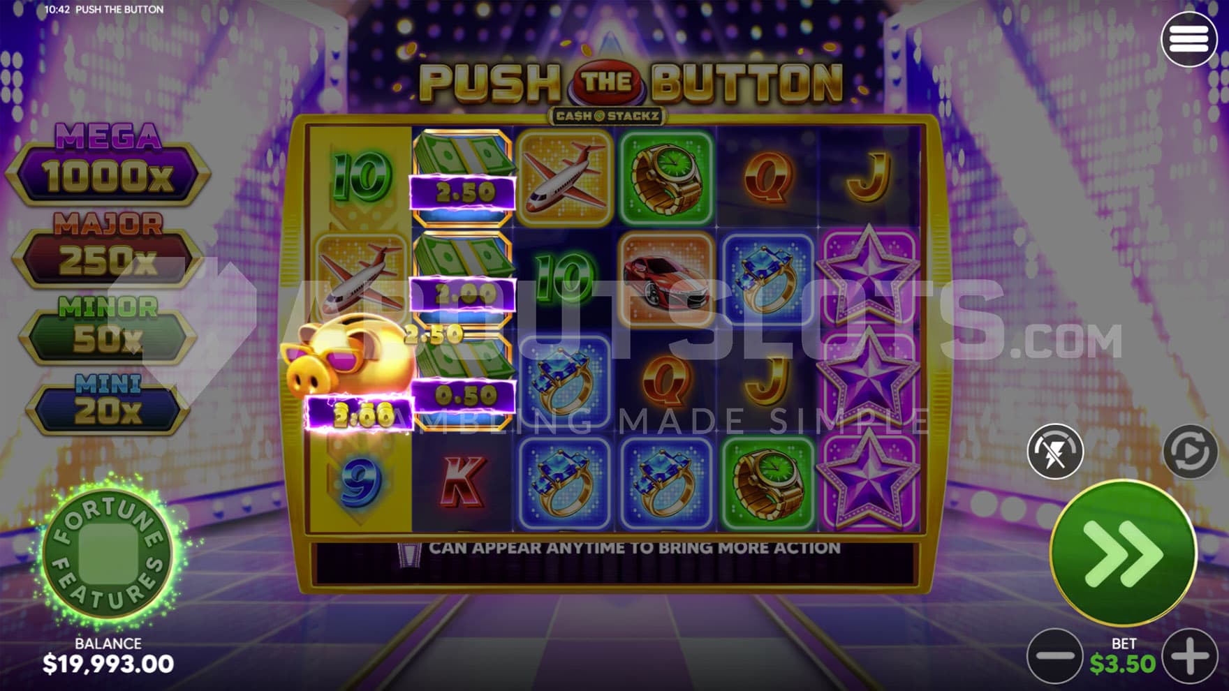 Cash Collect feature triggered in the base game.