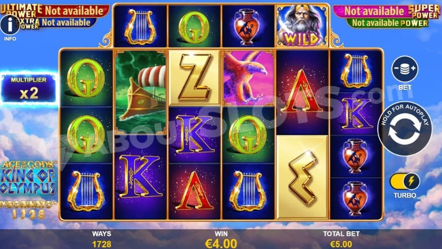 Bonus game with a 2X win multiplier.