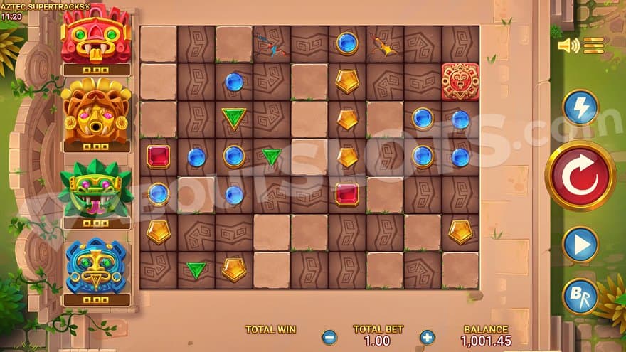 A casino slot with a game board on a 9x7 grid.