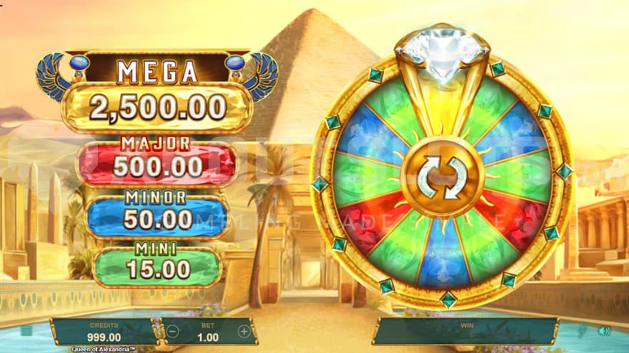 A jackpot wheel in the Egyptian desert.