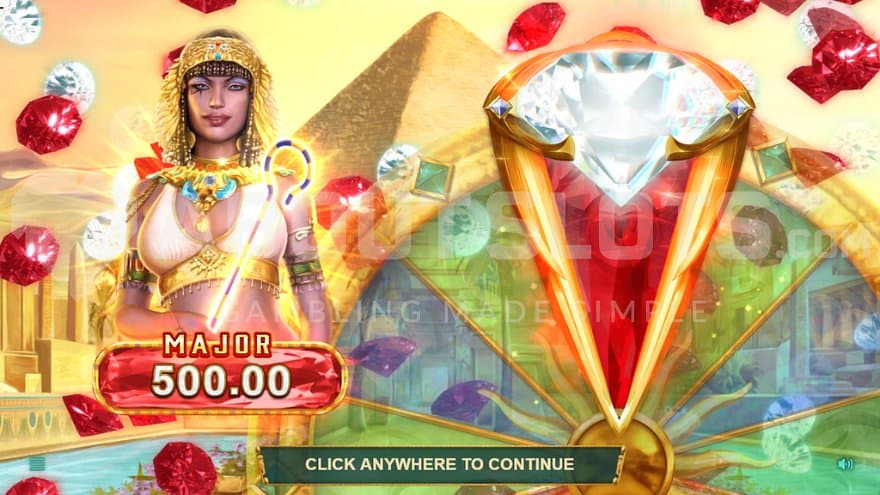 A win of the 500X Major Jackpot.