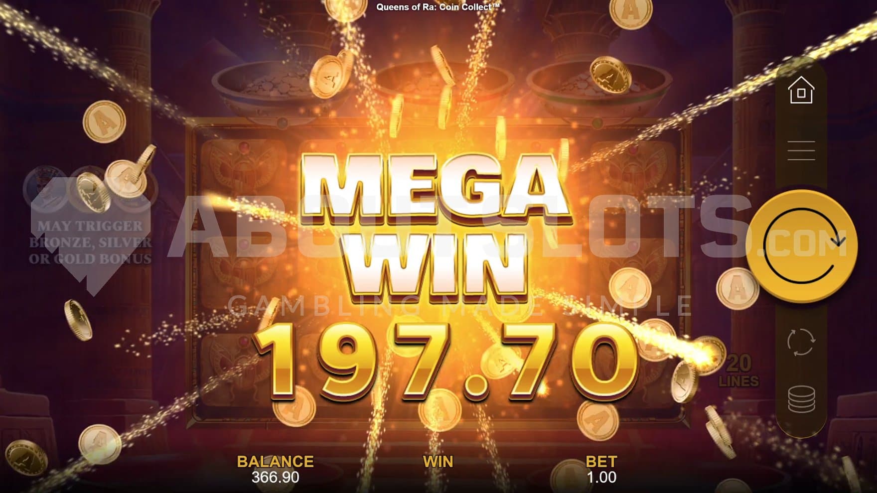 A win of 197.7x the bet.