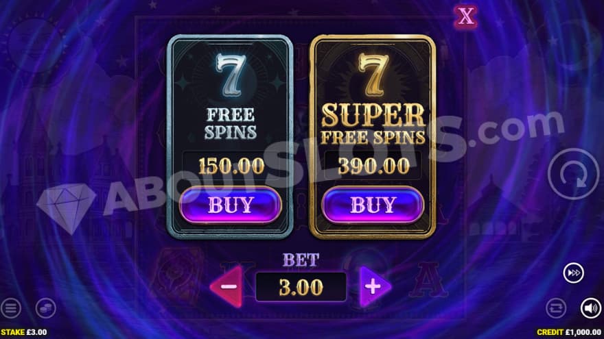 Bonus Buy feature with two options to choose from.