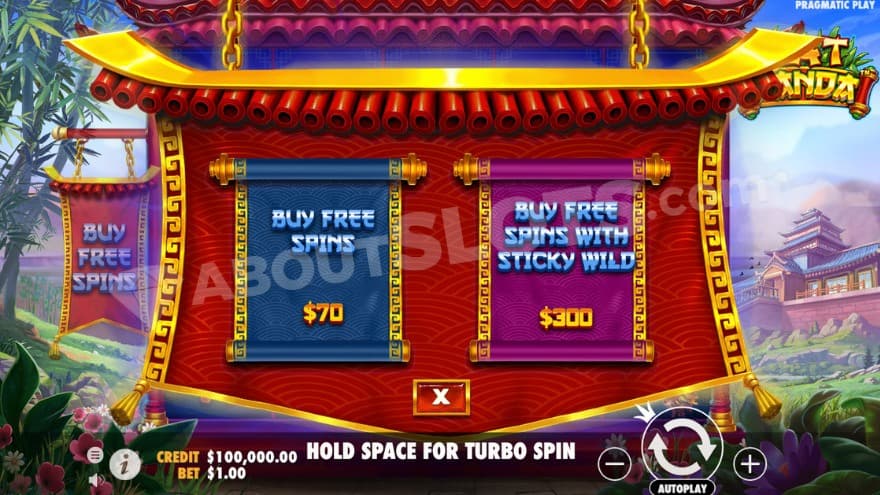 Bonus Buy feature with two options to choose from.