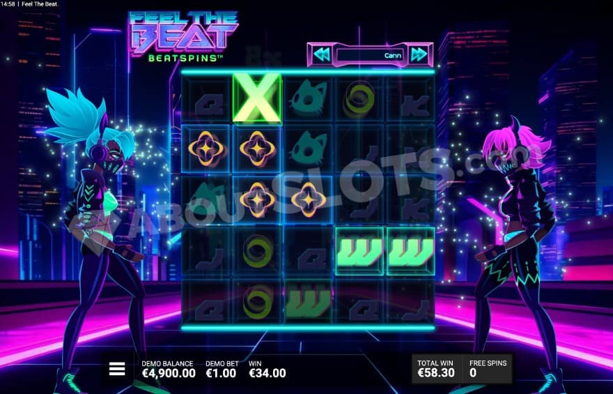 A screenshot of the bonus game