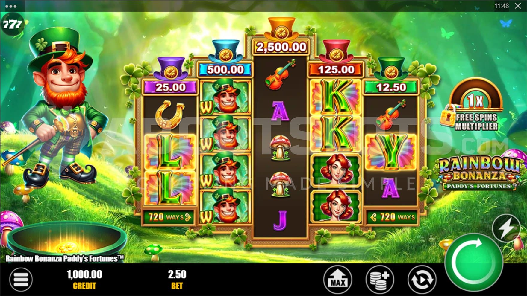 A casino slot with an Irish theme.