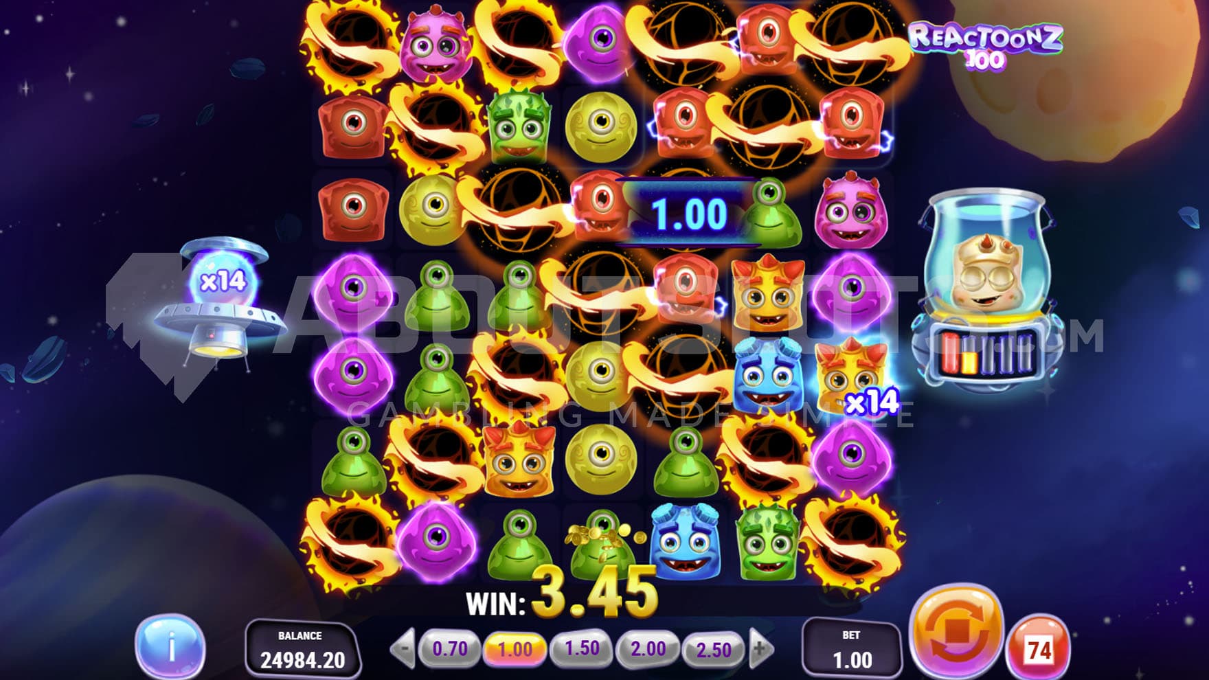 Incision feature triggered in the base game, converting all symbols in a diagonal cross pattern.