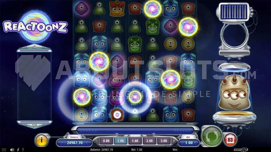 Instability feature being active, adding six wild symbols on the reels.