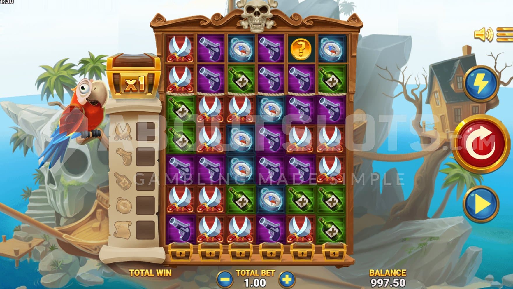 A casino slot on an island.