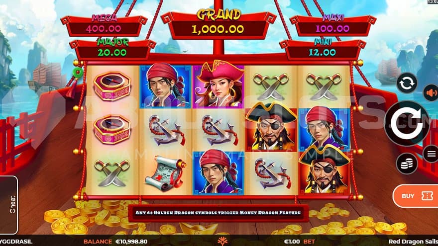 A casino slot on a pirate ship.