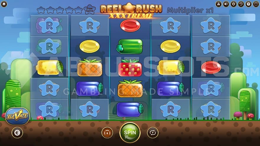 A casino slot with candy symbols.
