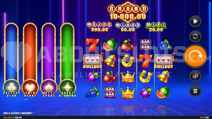 A casino slot with a blue background.