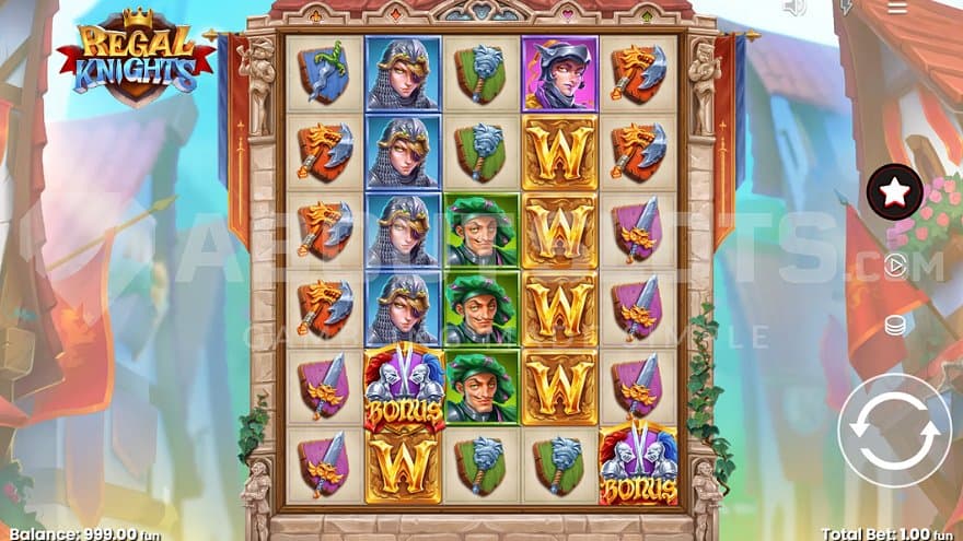 A casino slot with a knight theme.