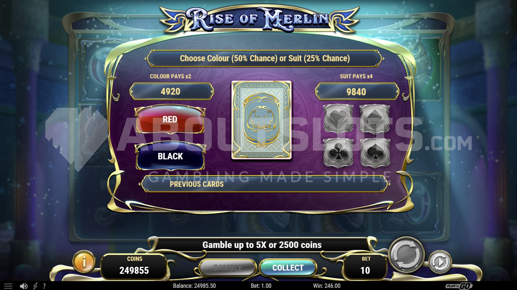 Gamble Feature in progress.