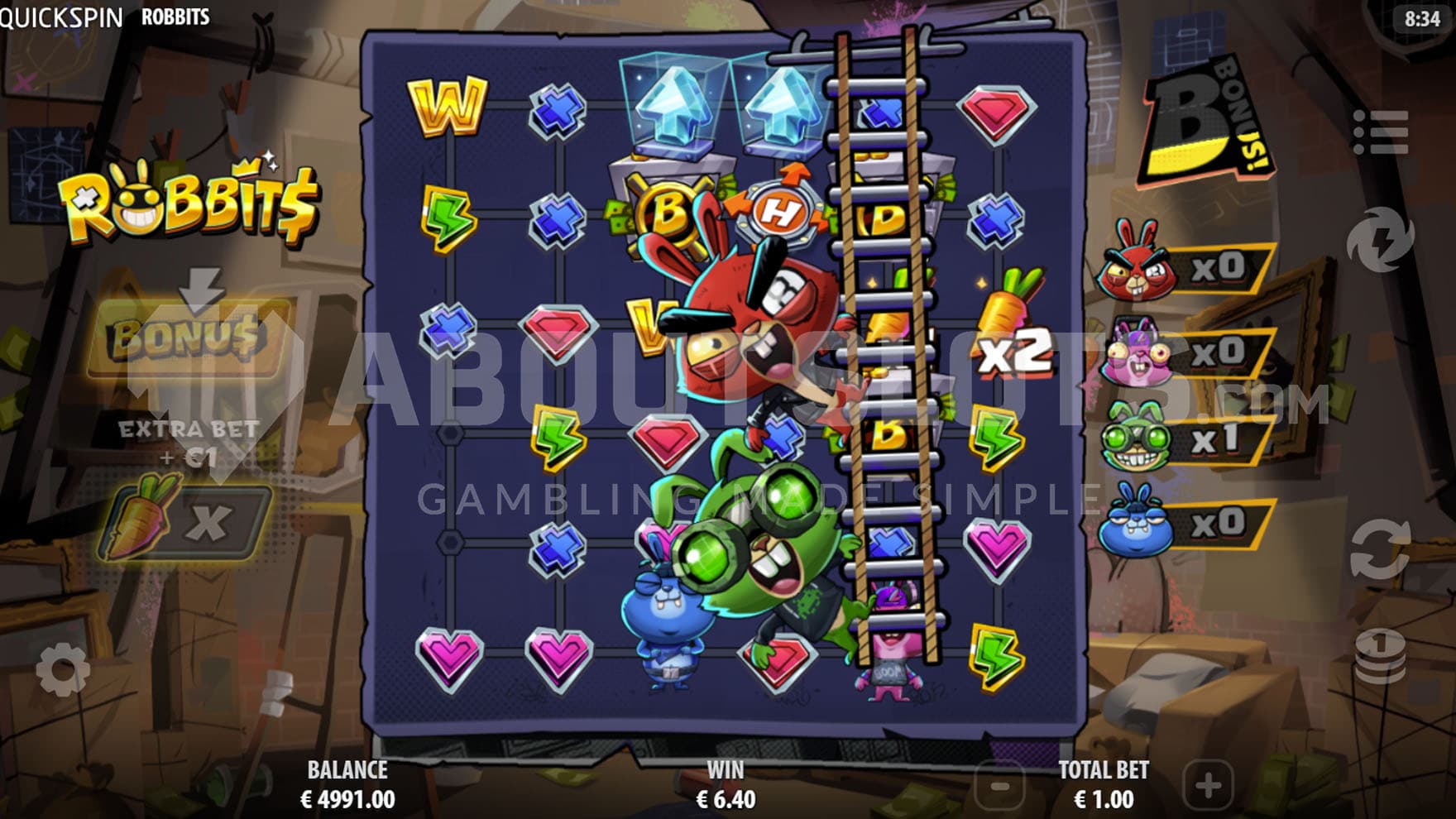 Helipad modifier triggered in the base game, placing rabbits in different random positions and increasing the size of the grid.