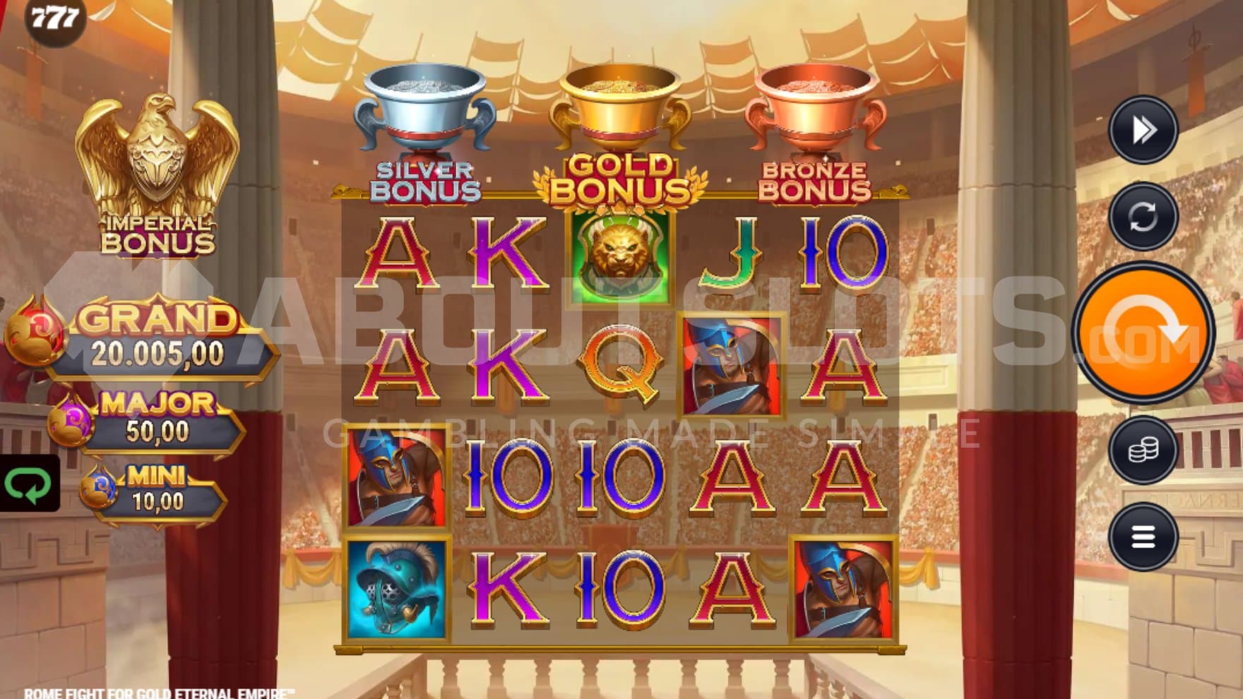 A casino slot in a Roman stadium.