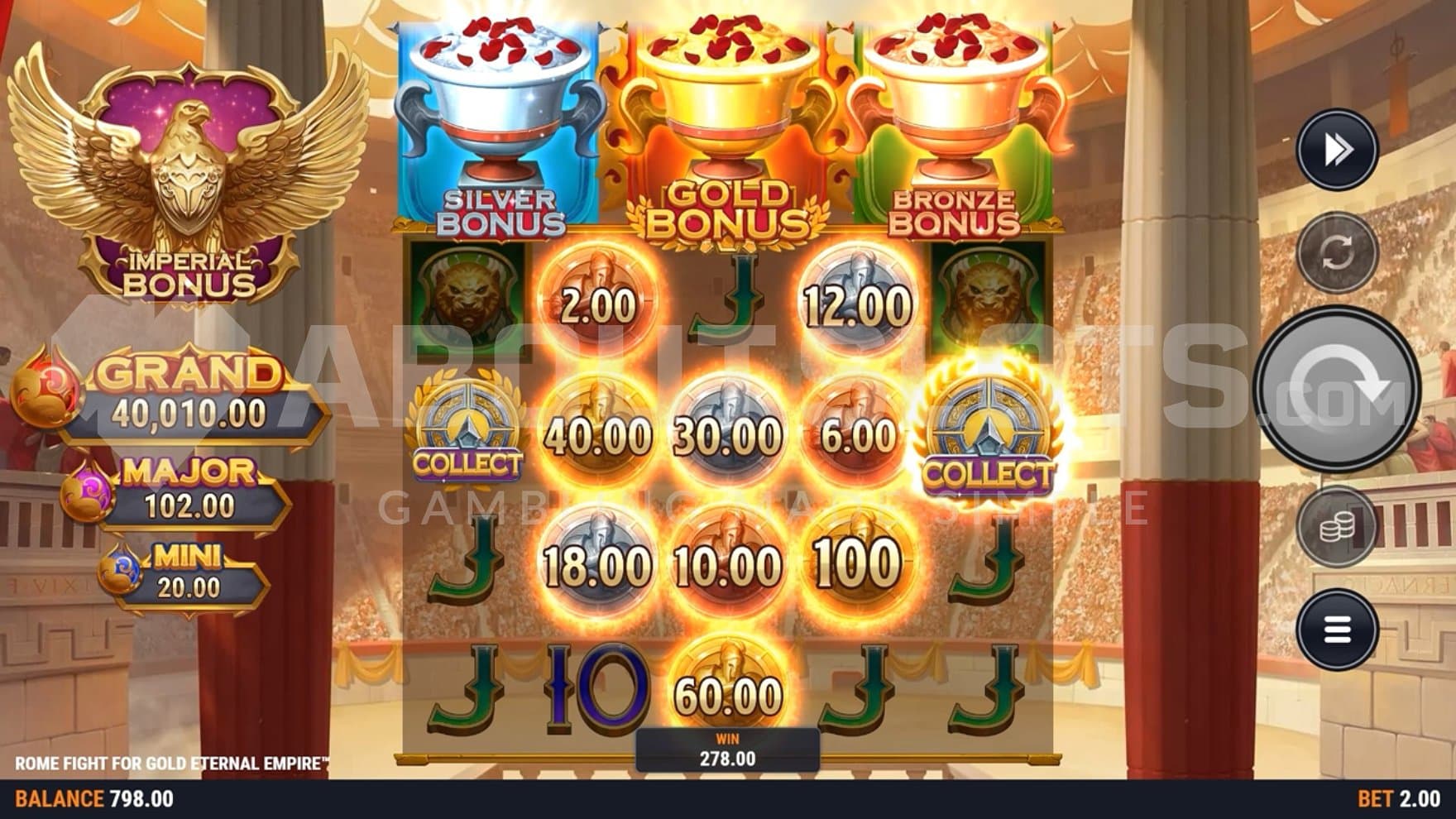 Nine collect coins are collected by two collect symbols.