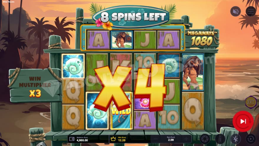 Free Spins bonus game with a 4X win multiplier.