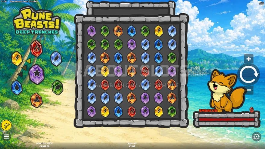 A casino slot on a beach.