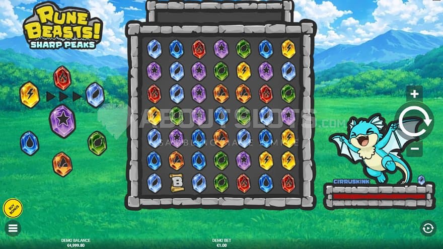 A casino slot with rune stones.