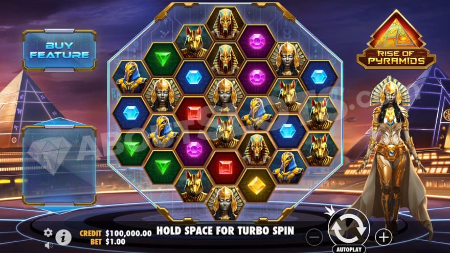 Base game with two futuristic pyramids in the background.