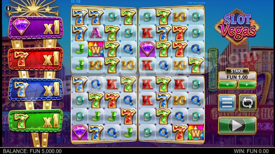 Base game with the Las Vegas strip in the background.