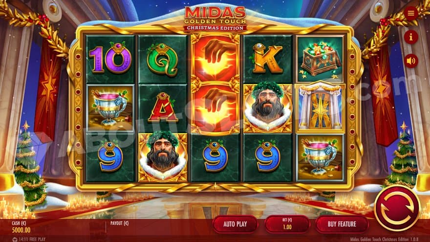 A casino slot with a golden frame.