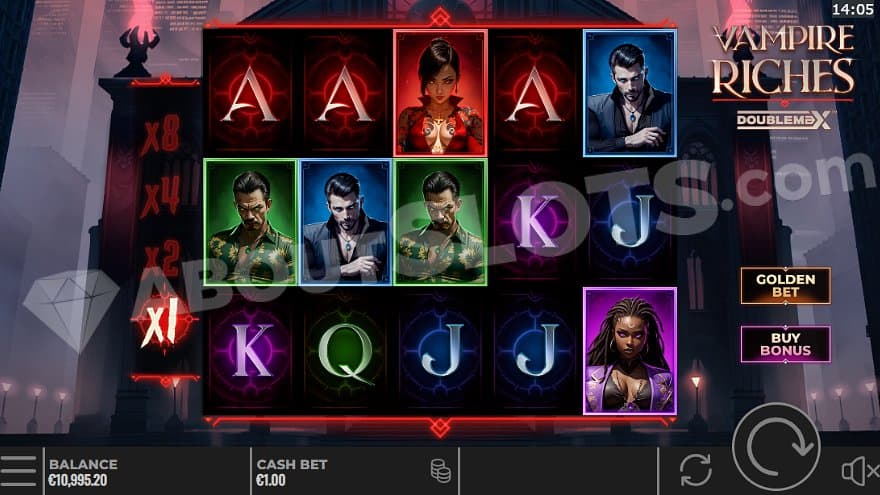 An occult altar with a casino slot grid.