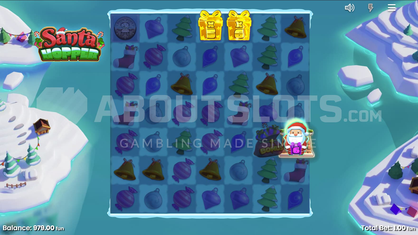 Santa Feature triggered in the base game.