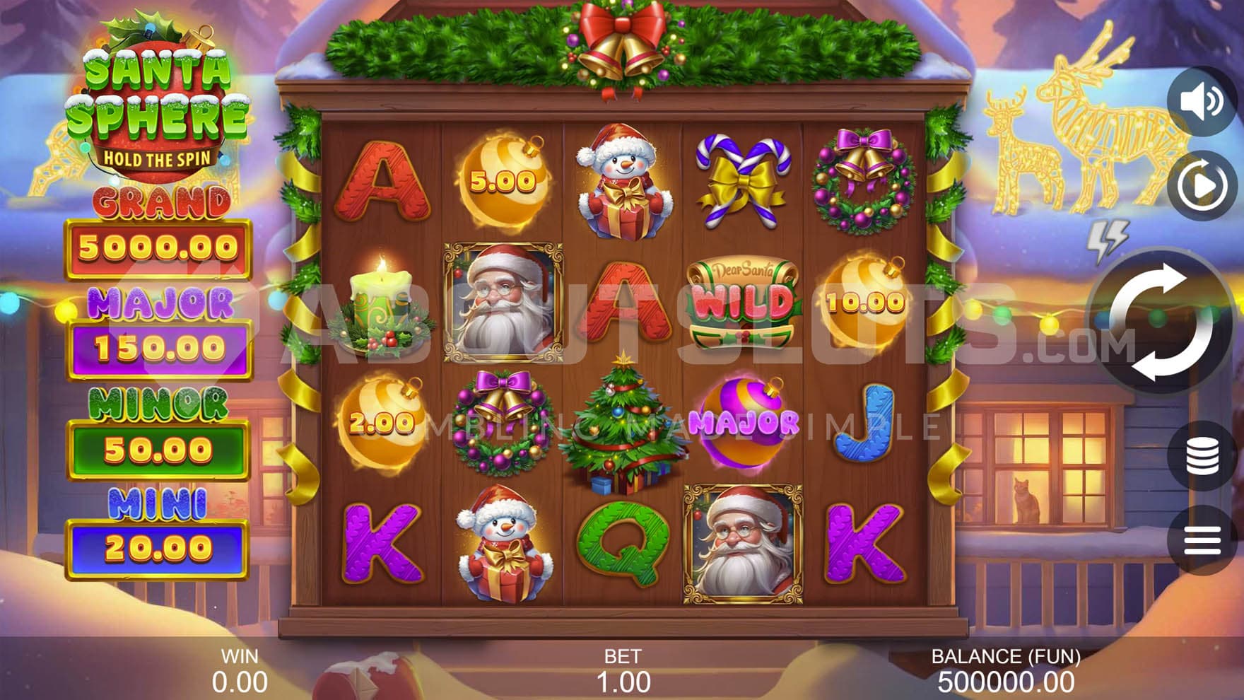 View of the base game with a 5x4 grid and a mix of low, high-paying, and special symbols on the reels.