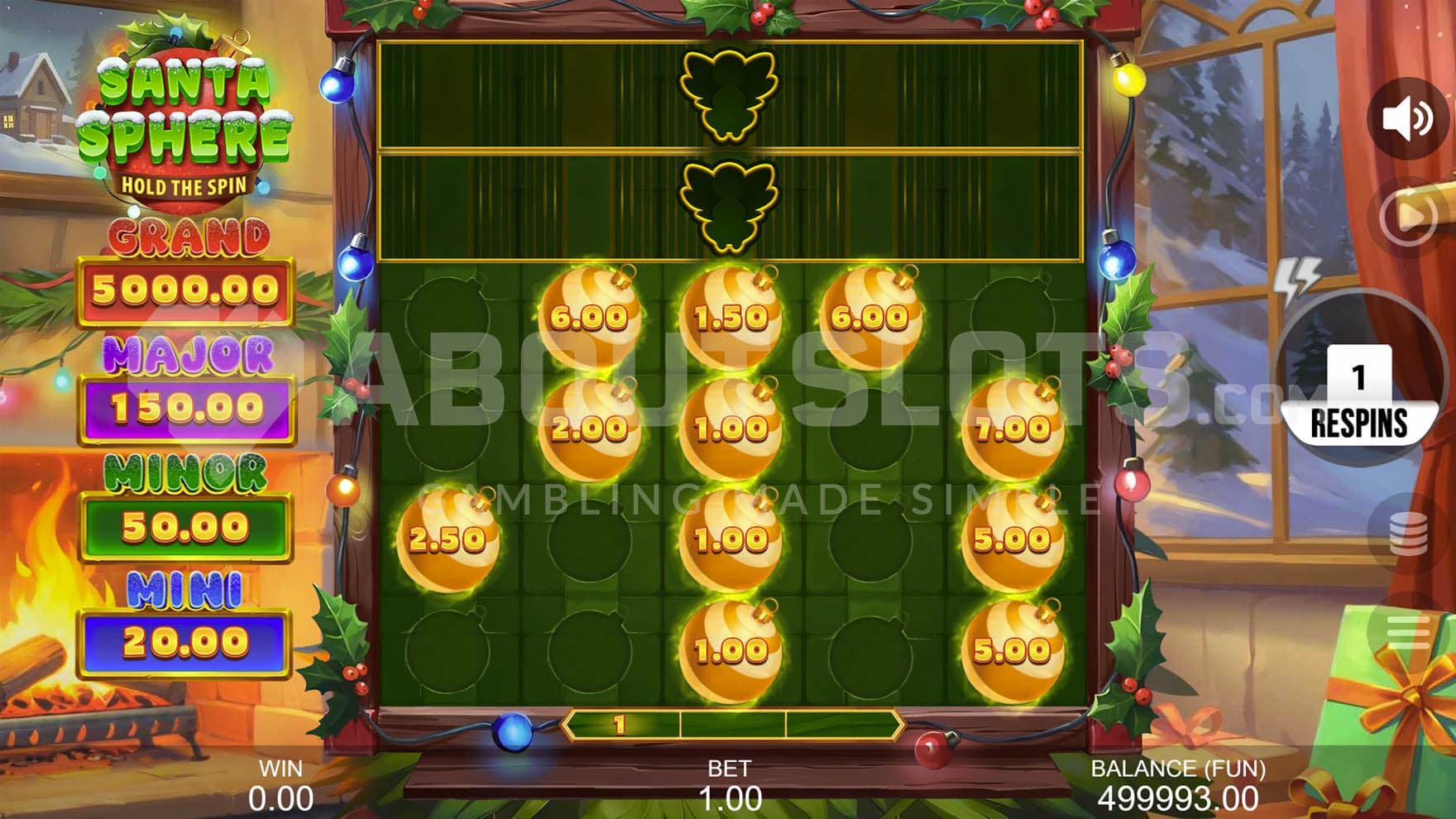 Bonus Game in progress with multiple cash symbols on the grid.
