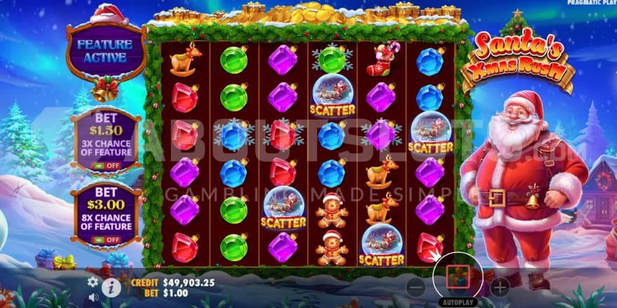 A screenshot of 4 Scatter symbols landing, triggering the bonus