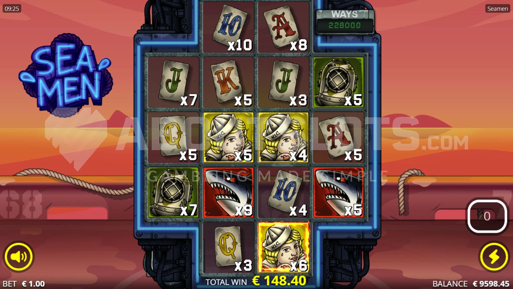 Rigger Spins bonus in progress, showing most positions on the grid with increased multipliers.