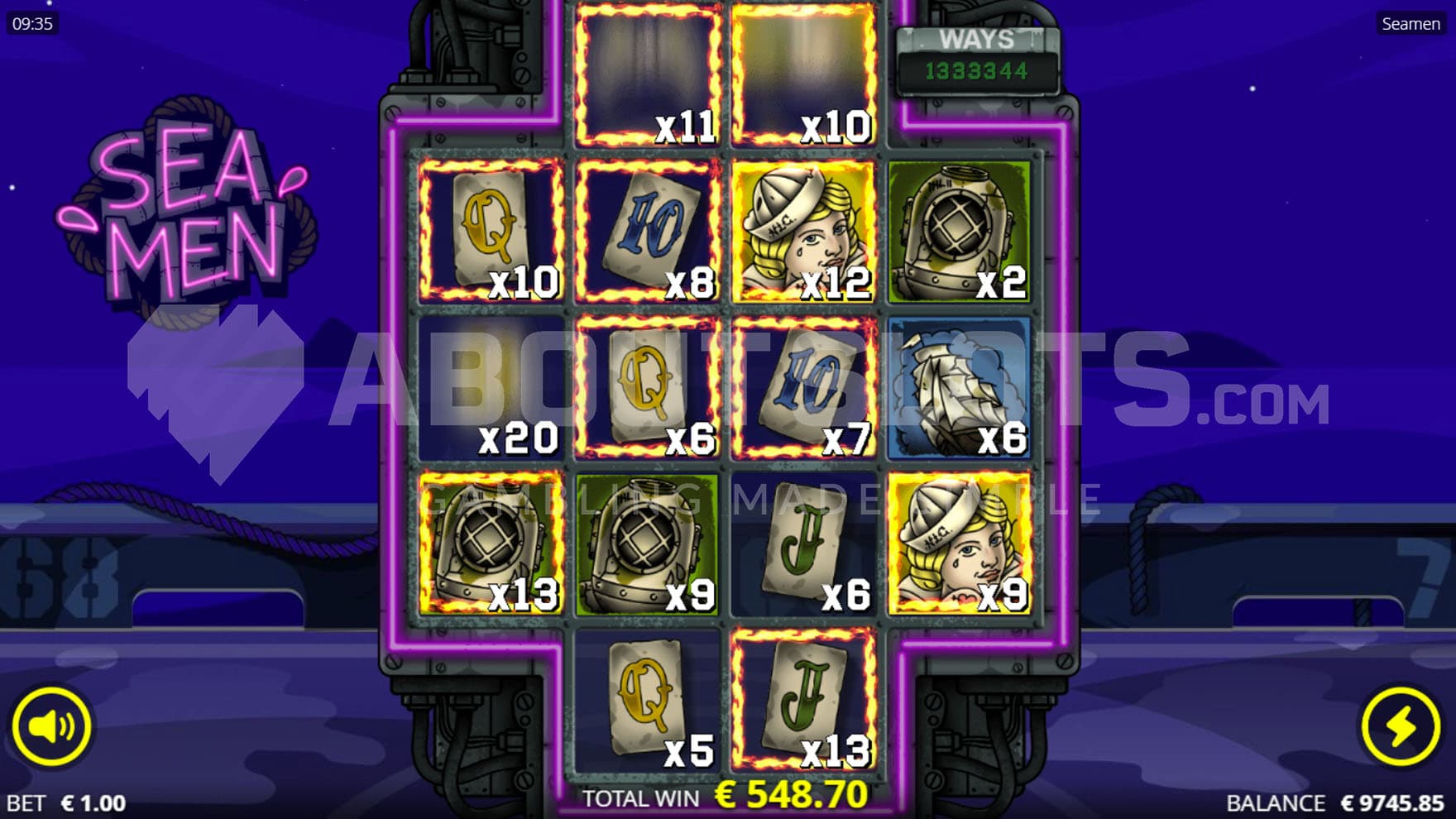 Super Rigged Spins bonus in progress, showing all positions on the grid with increased multipliers.