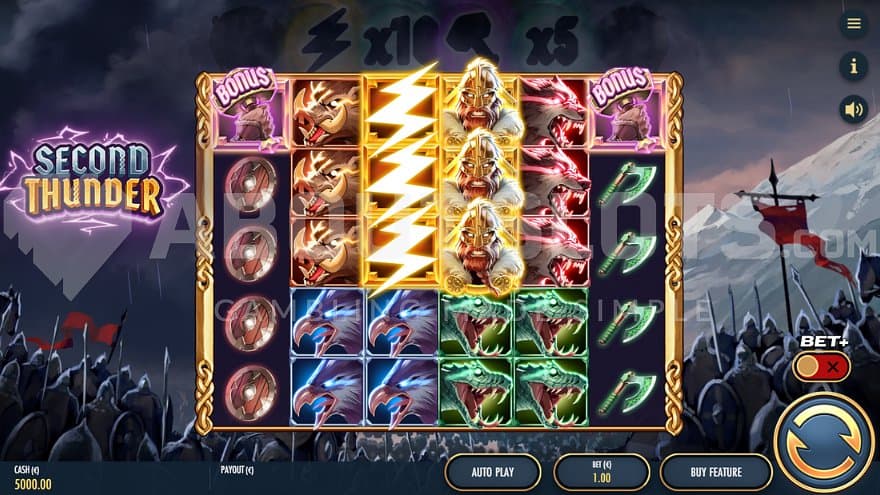 A casino slot with a battle theme.