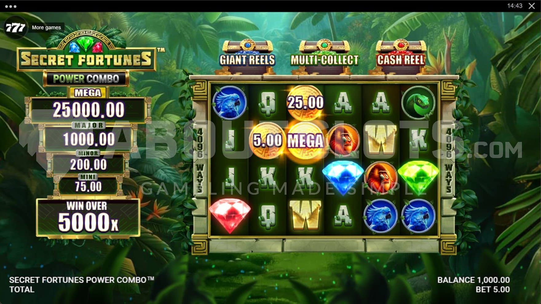 A casino slot in a jungle.