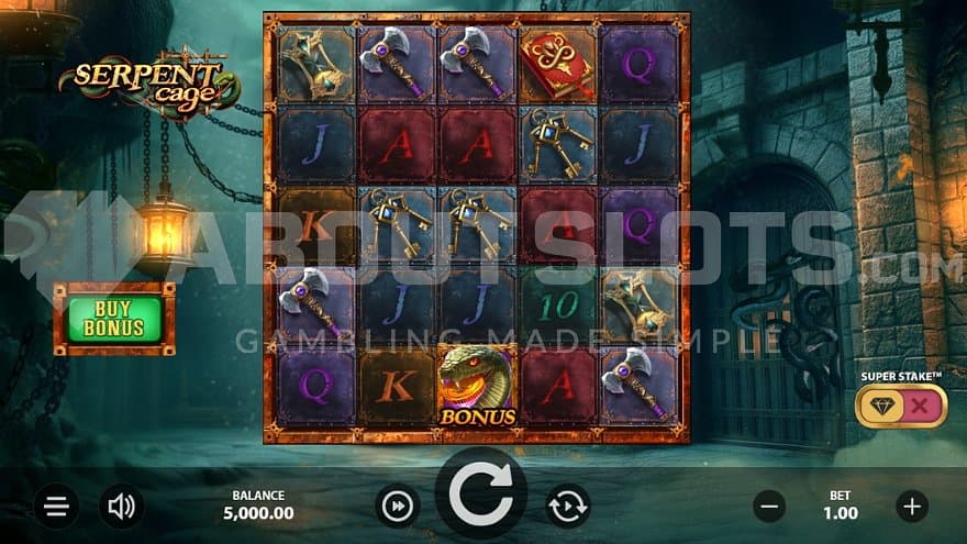 A casino slot with 5 reels and 5 rows.