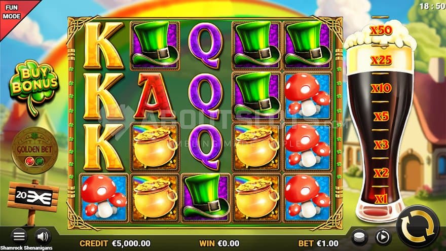 A casino slot with an Irish theme.