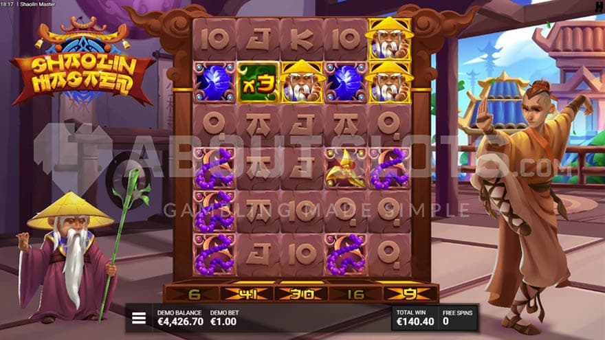 The Student free spins with various multipliers located below the main reels.