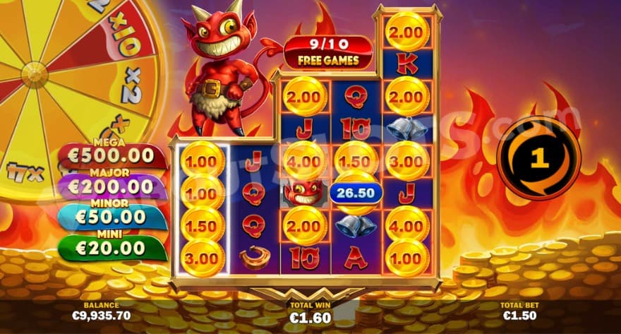 Free Games feature where you can see a big cash wheel to the left.