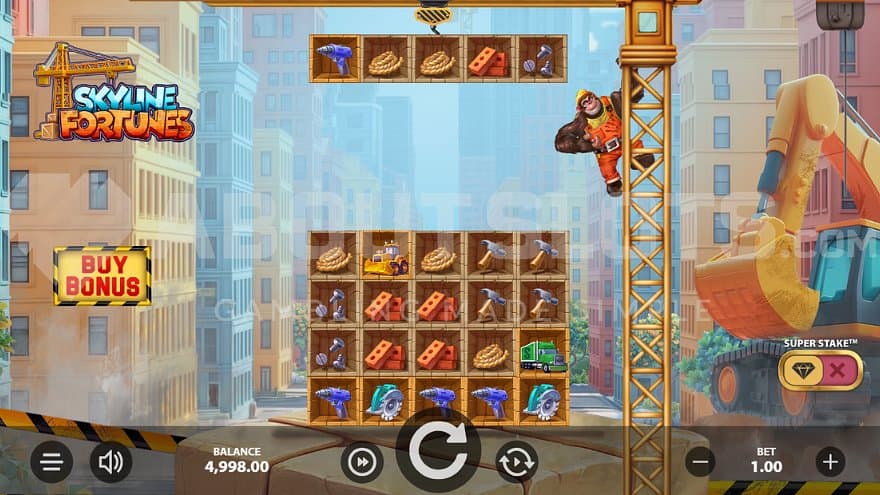 A casino slot on a construction site.