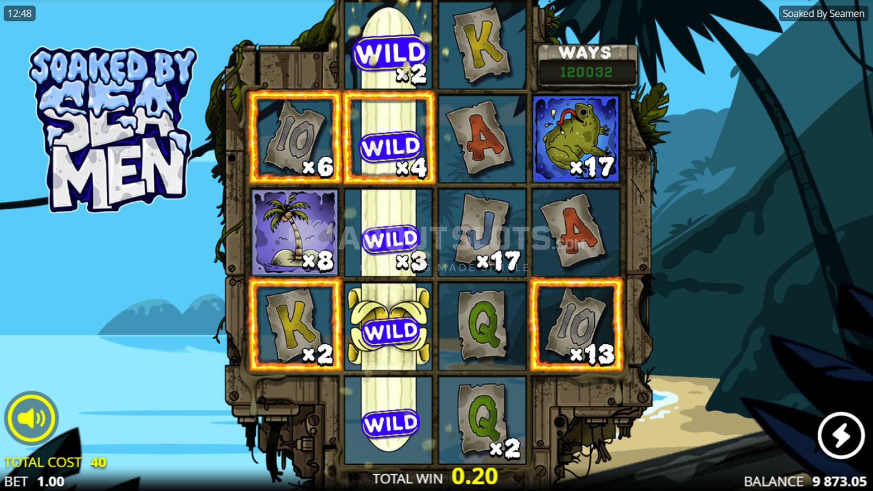 Banana Wild feature triggered in the base game on reel 2.