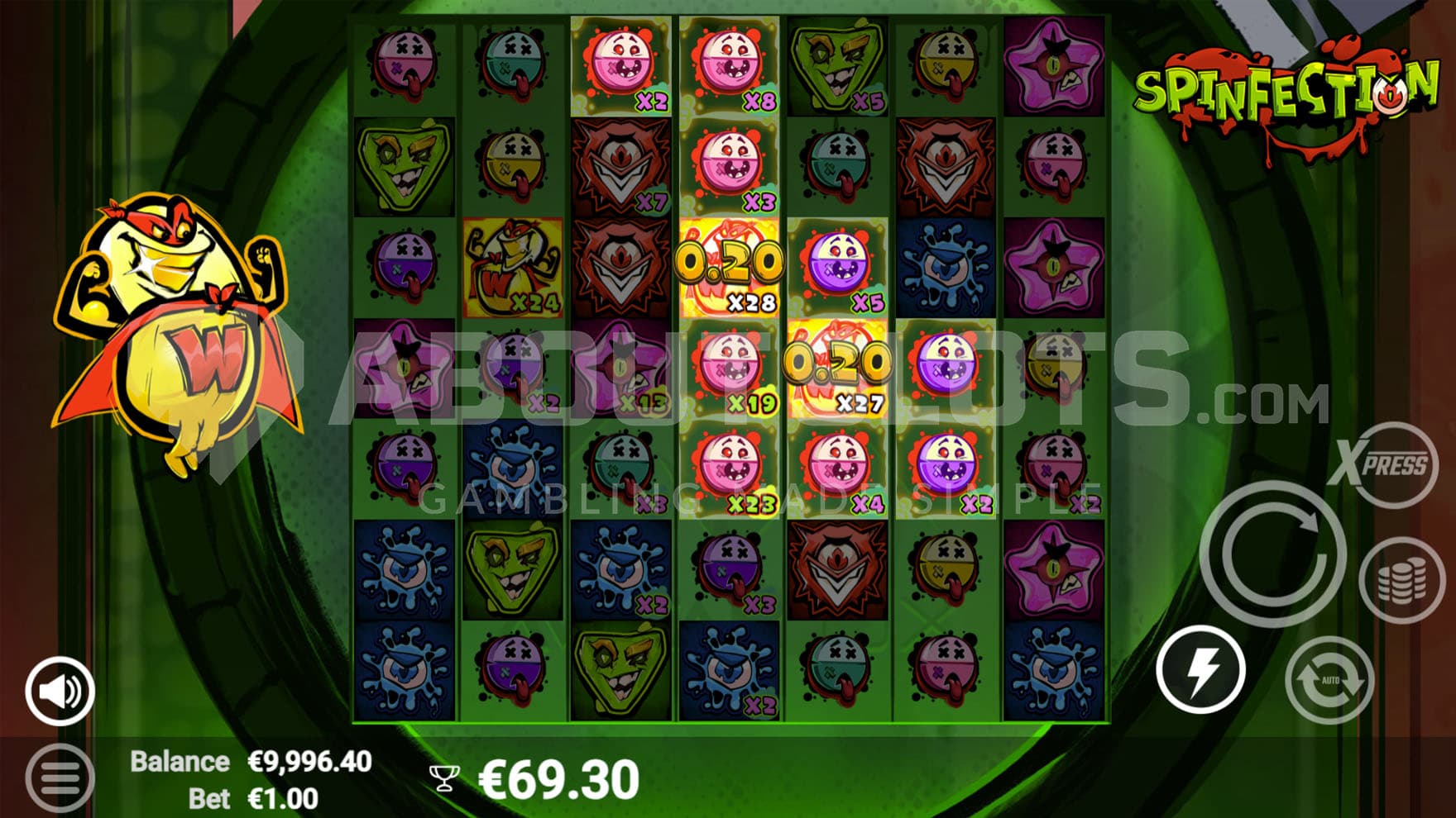 Enhanced Multipop feature in progress, awarding multipliers on winning positions.