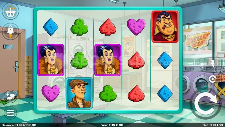 A casino slot in a self-service laundry.