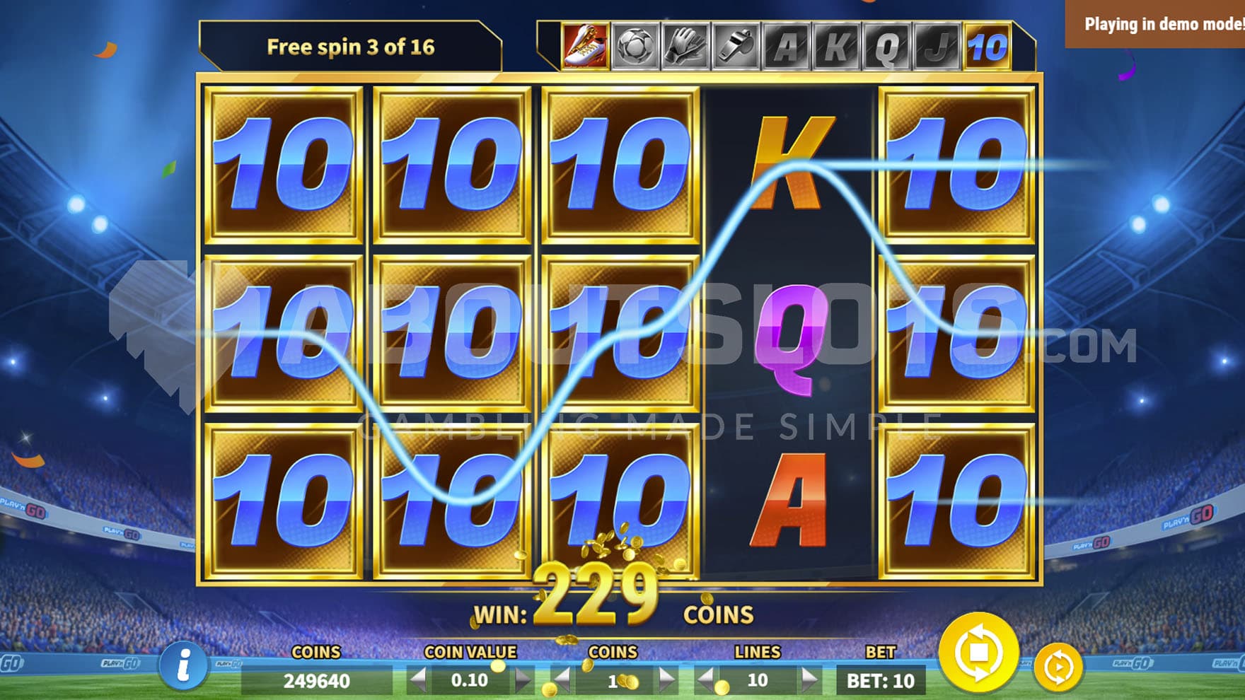 Free Spins bonus in progress, showing a win of the Expanding Symbol across 4 reels.