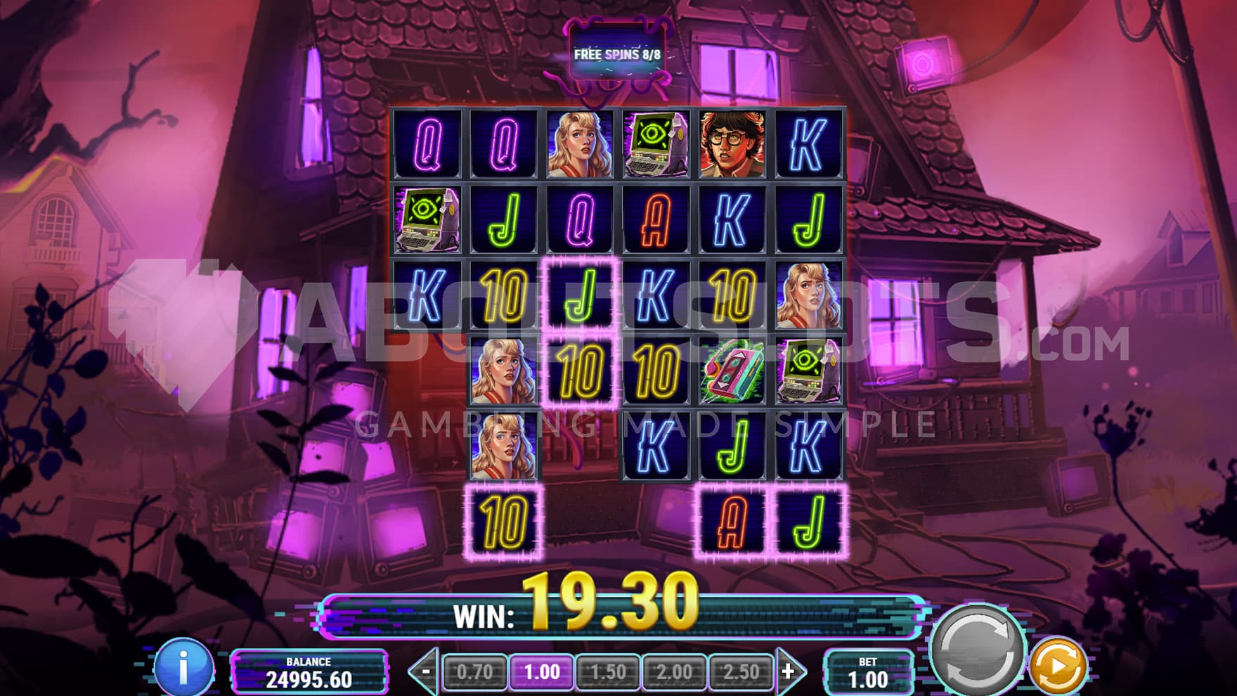 Free Spins bonus in progress, showing a variable grid with reels of different height.