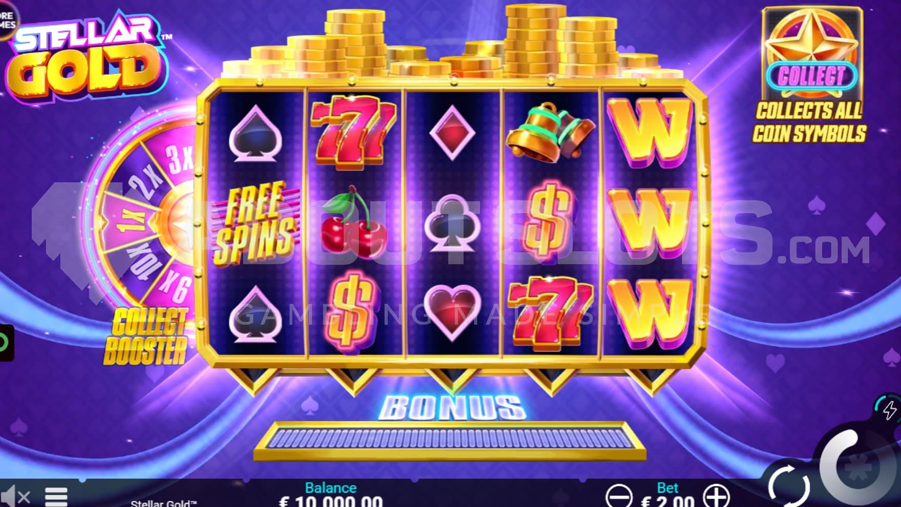 A casino slot with 5 reels and 3 rows.