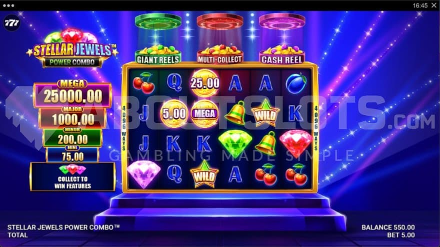 A casino slot with a blue background.