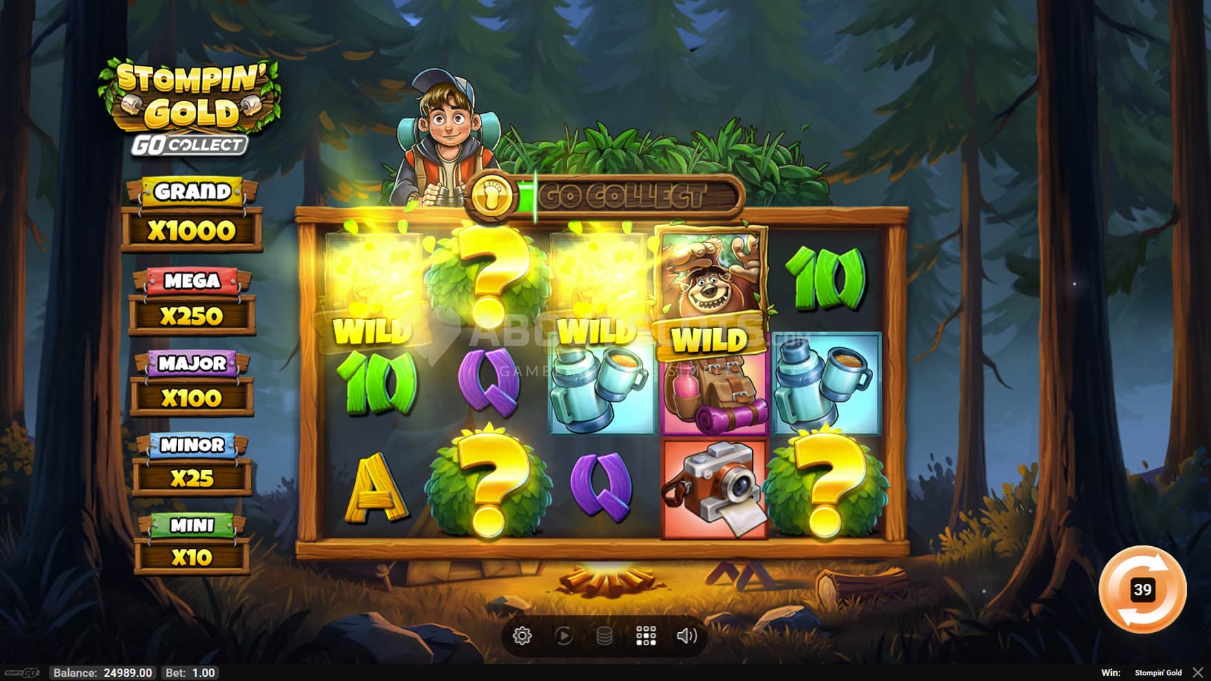 Mystery Symbols in the base game revealing matching outcomes.