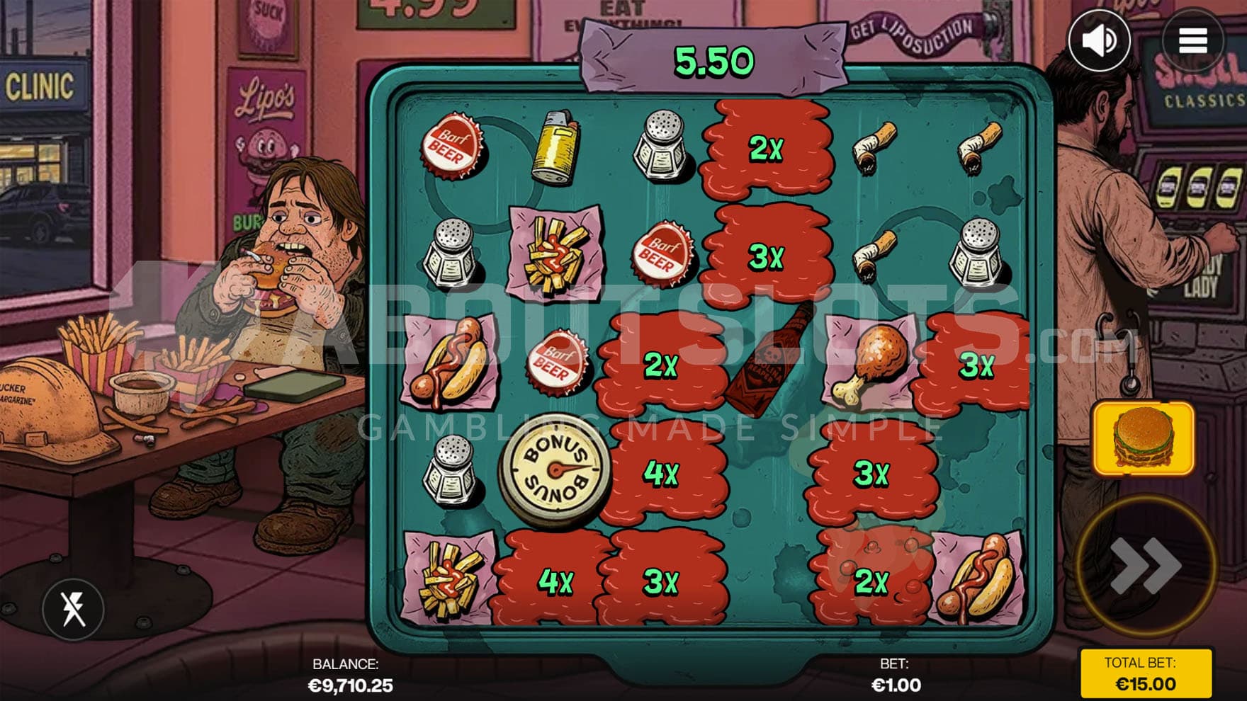 Hot Sauce feature triggered in the base game, awarding several multipliers to boost the total win.
